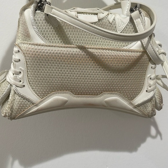 Balenciaga Ivory Mesh Shoulder Bag - Picture 4 of 5